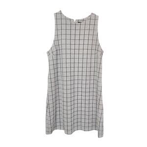 One Clothing Grid Print Sleeveless Dress Gray Size L